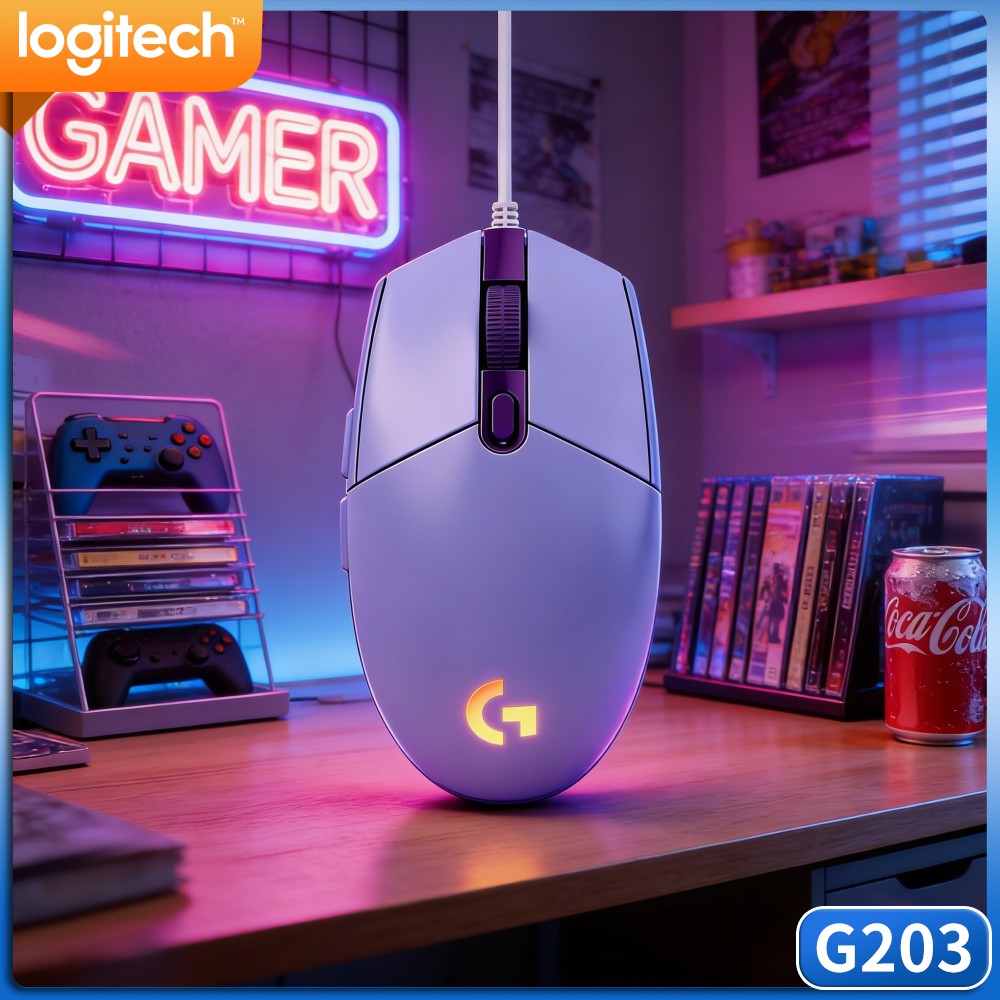Logitech Mouse G203 - ماوس الألعاب السلكي لوجيتك G203 مع